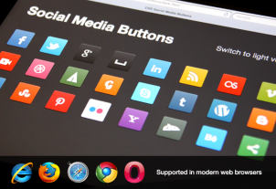 Free CSS3 Social Media Buttons