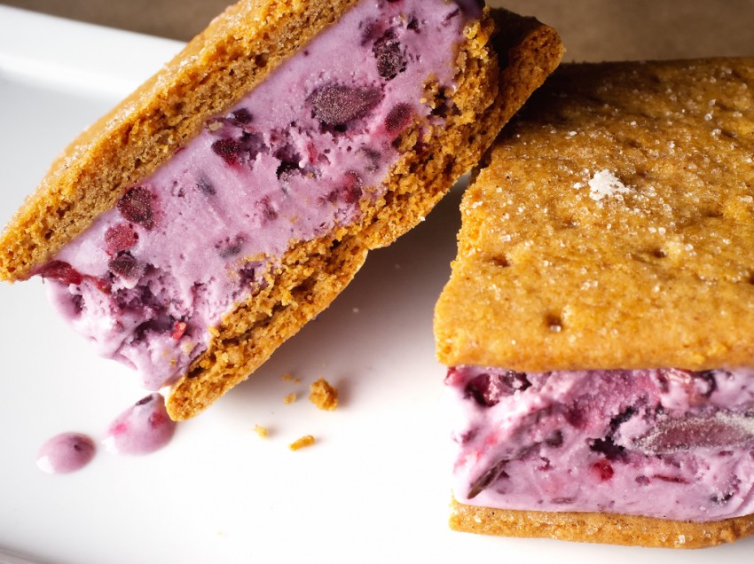 Blackberry Ice Cream Sandwiches